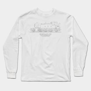 GWR Small Prairie Class 4575 Tank Locomotive Drawing Long Sleeve T-Shirt